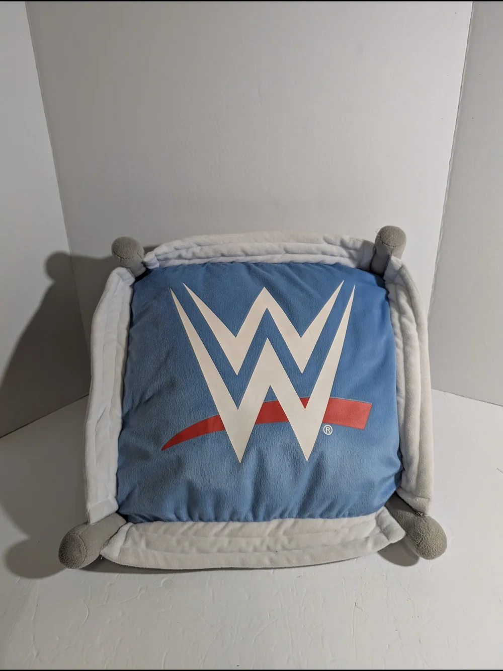 WWE Plush Chair Cushion - Blue with White Logo